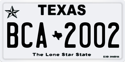 TX license plate BCA2002