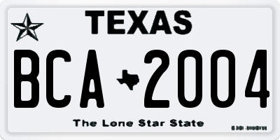 TX license plate BCA2004