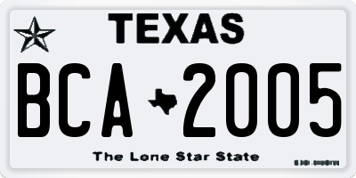 TX license plate BCA2005