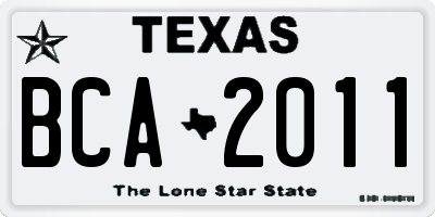 TX license plate BCA2011