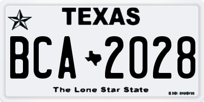 TX license plate BCA2028