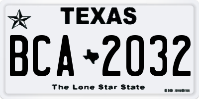 TX license plate BCA2032
