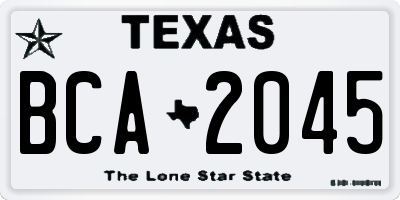 TX license plate BCA2045