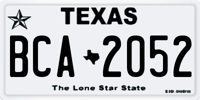 TX license plate BCA2052