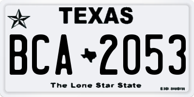 TX license plate BCA2053