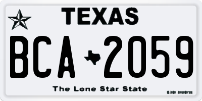 TX license plate BCA2059