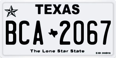 TX license plate BCA2067