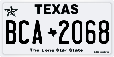 TX license plate BCA2068