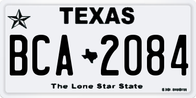 TX license plate BCA2084