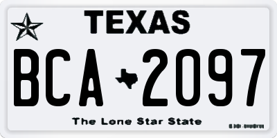 TX license plate BCA2097