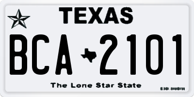 TX license plate BCA2101
