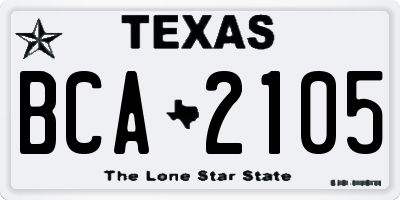 TX license plate BCA2105
