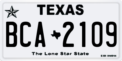 TX license plate BCA2109