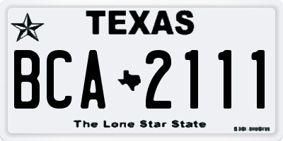 TX license plate BCA2111