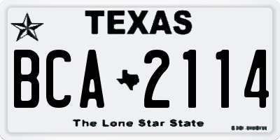 TX license plate BCA2114