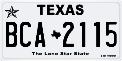 TX license plate BCA2115
