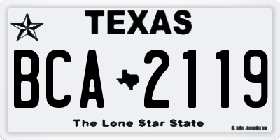 TX license plate BCA2119