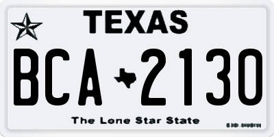 TX license plate BCA2130