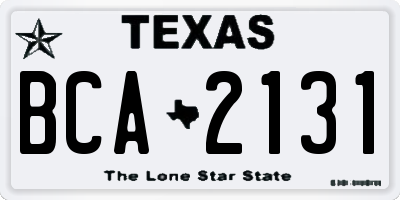 TX license plate BCA2131