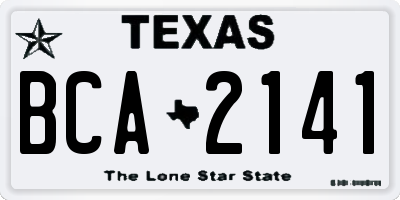 TX license plate BCA2141