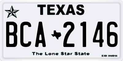 TX license plate BCA2146
