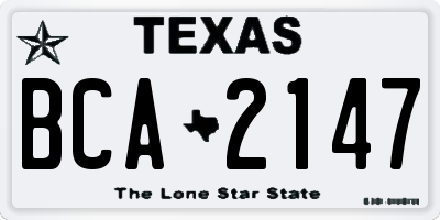 TX license plate BCA2147