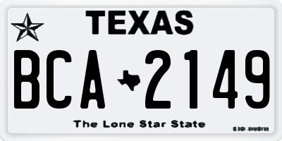 TX license plate BCA2149