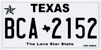 TX license plate BCA2152