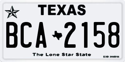 TX license plate BCA2158