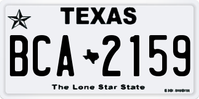 TX license plate BCA2159