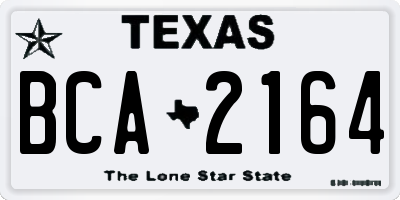 TX license plate BCA2164