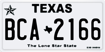 TX license plate BCA2166