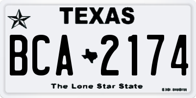 TX license plate BCA2174