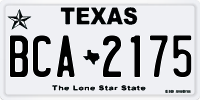 TX license plate BCA2175
