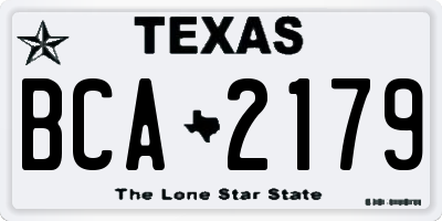 TX license plate BCA2179