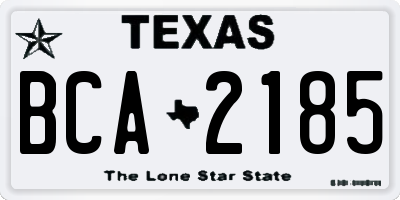 TX license plate BCA2185