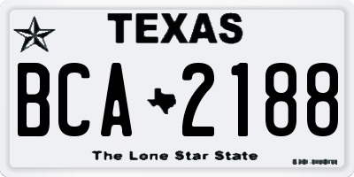 TX license plate BCA2188