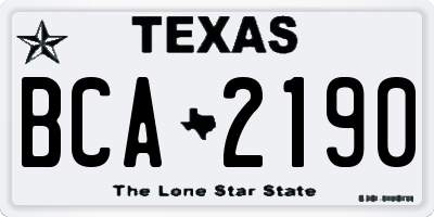 TX license plate BCA2190