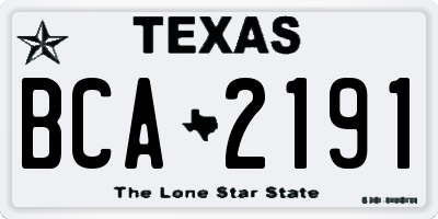 TX license plate BCA2191
