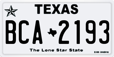 TX license plate BCA2193