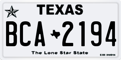 TX license plate BCA2194