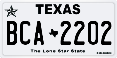 TX license plate BCA2202