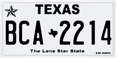 TX license plate BCA2214
