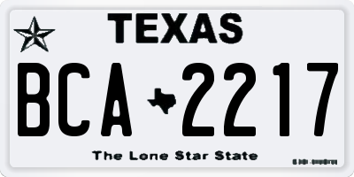 TX license plate BCA2217