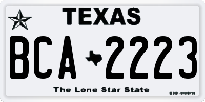 TX license plate BCA2223