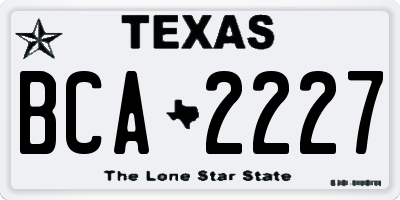 TX license plate BCA2227