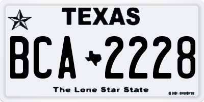TX license plate BCA2228