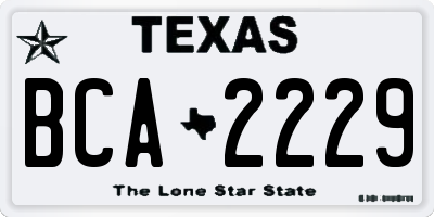 TX license plate BCA2229
