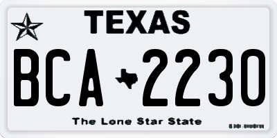 TX license plate BCA2230