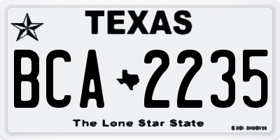 TX license plate BCA2235